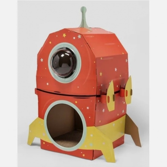 Boots & Barkley Cat Boots Barkley Cat House 2 Story Retro Spaceship